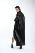 LEATHER BLACK COAT - Image 3