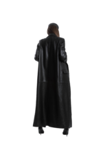 LEATHER BLACK COAT - Image 2
