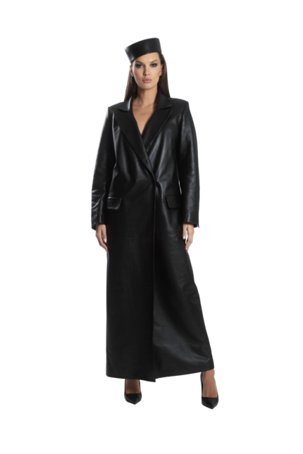 LEATHER BLACK COAT
