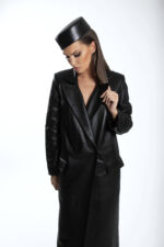 LEATHER BLACK COAT - Image 4