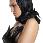 BLACK LEATHER SCARF