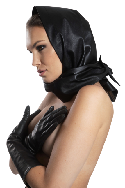 BLACK LEATHER SCARF