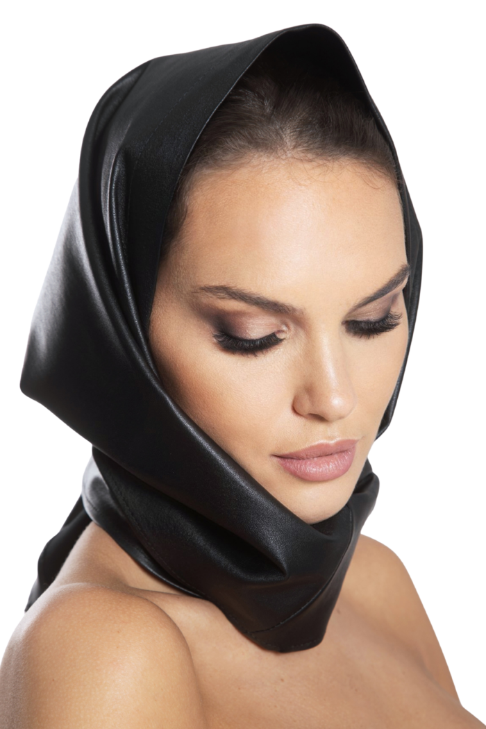 BLACK LEATHER SCARF - Image 2
