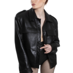 STYLISH OVERSIZED LEATHER JACKET