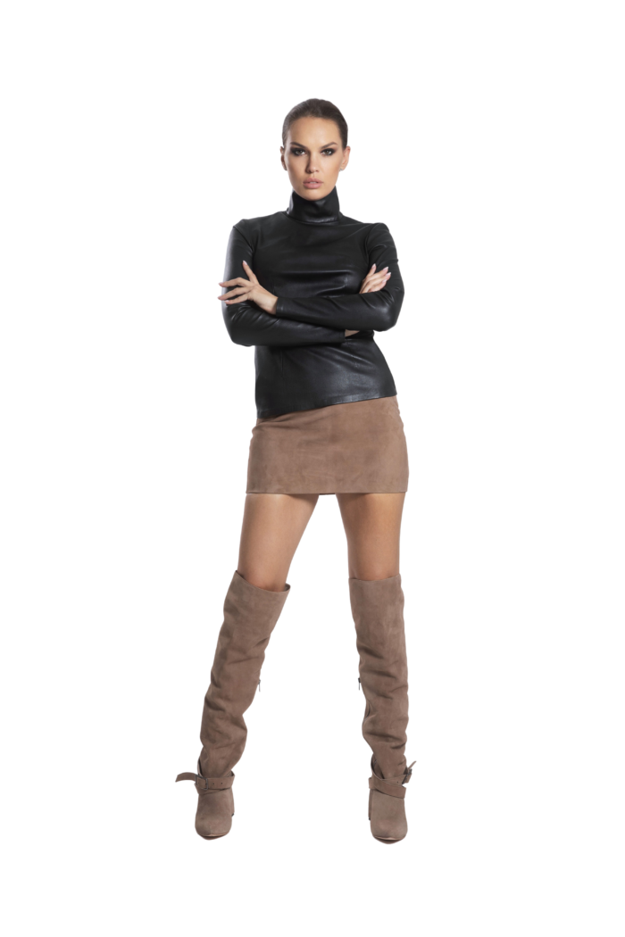 LEATHER TURTLENECK - Image 1
