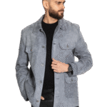 GREY SUEDE LEATHER JACKET
