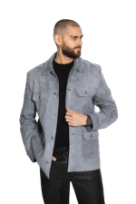 GREY SUEDE LEATHER JACKET