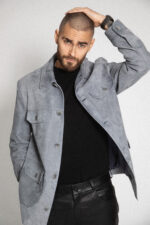 GREY SUEDE LEATHER JACKET - Image 6