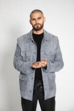 GREY SUEDE LEATHER JACKET - Image 4
