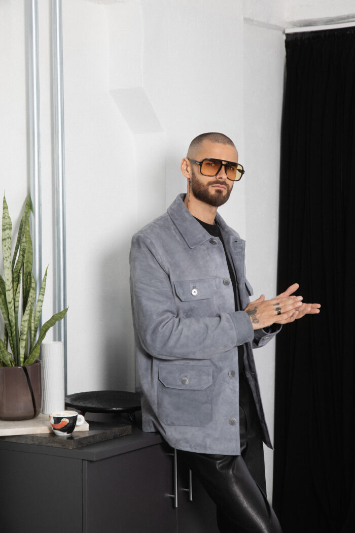 GREY SUEDE LEATHER JACKET - Image 8