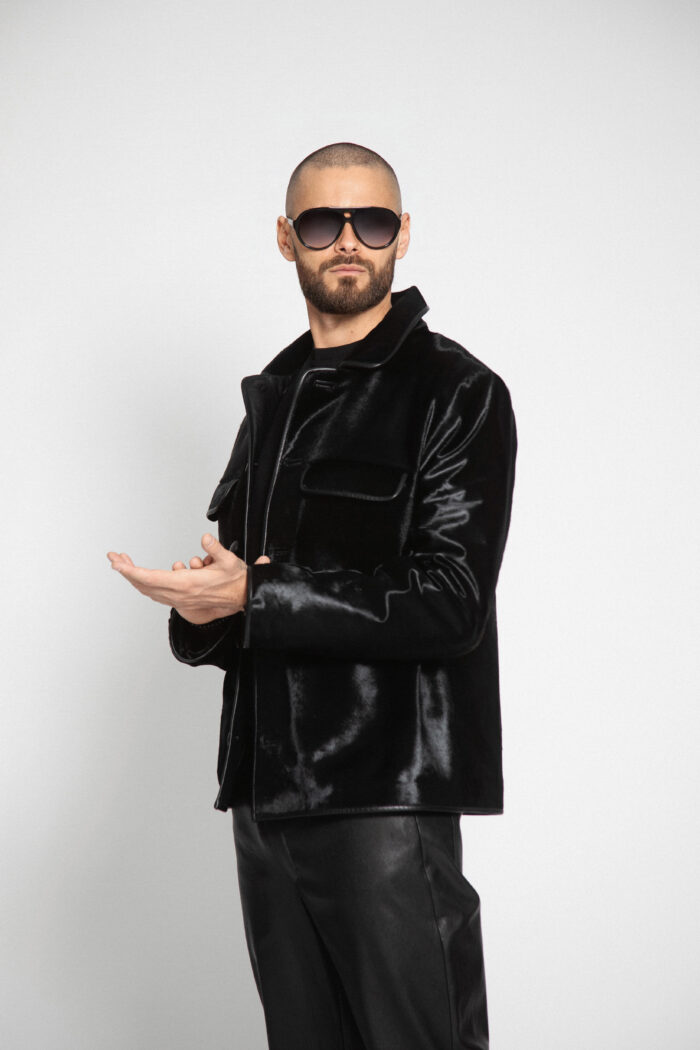 BLACK PONY LEATHER JACKET - Image 3