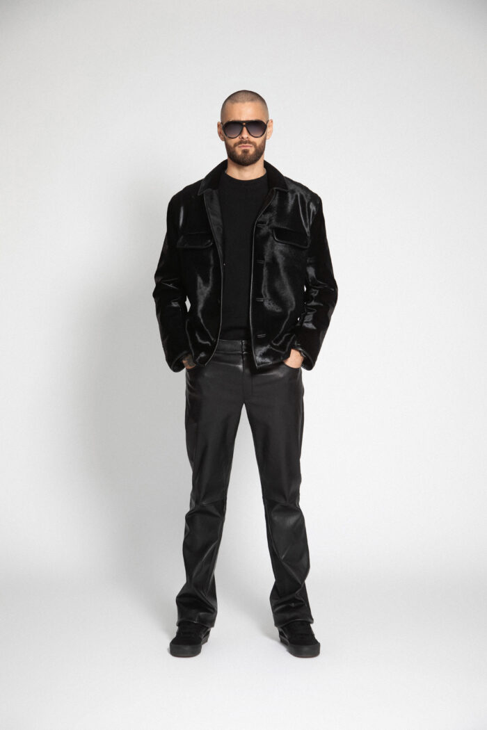 BLACK PONY LEATHER JACKET - Image 5