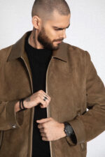 OLIVE SUEDE AND LEATHER JACKET - Image 6