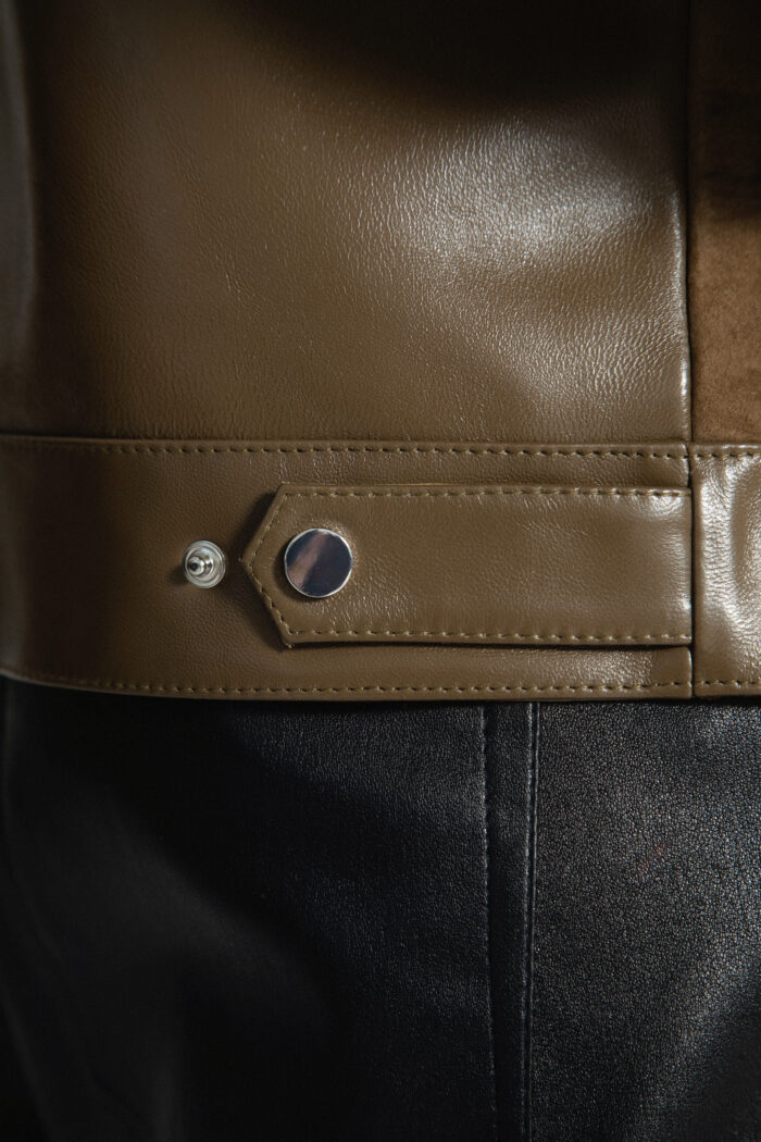 OLIVE SUEDE AND LEATHER JACKET - Image 9