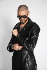 BLACK LEATHER TRENCH COAT - Image 6