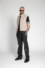 BLACK VINTAGE LEATHER CREASED TROUSERS - Image 6