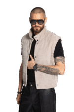 SAND SUEDE LEATHER VEST