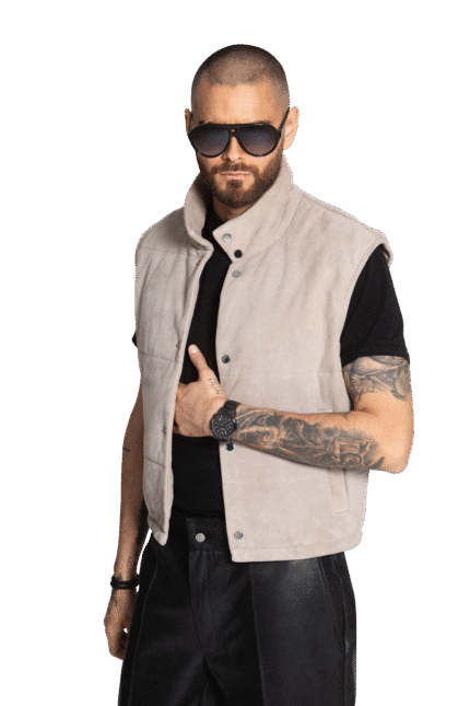 SAND SUEDE LEATHER VEST