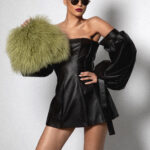 BALLOON SLEEVE LEATHER DRESS