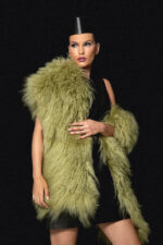 GREEN LAMA FUR WRAP