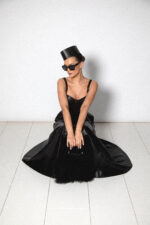 BLACK LEATHER MAXI SKIRT - Image 6