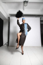 DARK BROWN LEATHER TRENCH COAT - Image 2