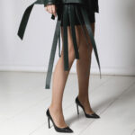 GREEN LEATHER MINI SKIRT