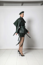 GREEN LEATHER MINI SKIRT - Image 3