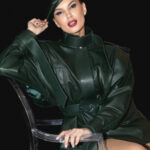 GREEN LEATHER HAT
