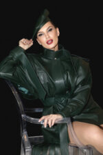 GREEN LEATHER HAT