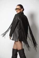 DARK BROWN LEATHER JACKET - Image 2