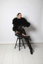 LEATHER COAT WITH LAMA DETAILS - Image 6