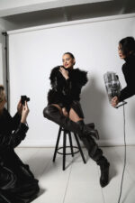 LEATHER COAT WITH LAMA DETAILS - Image 9