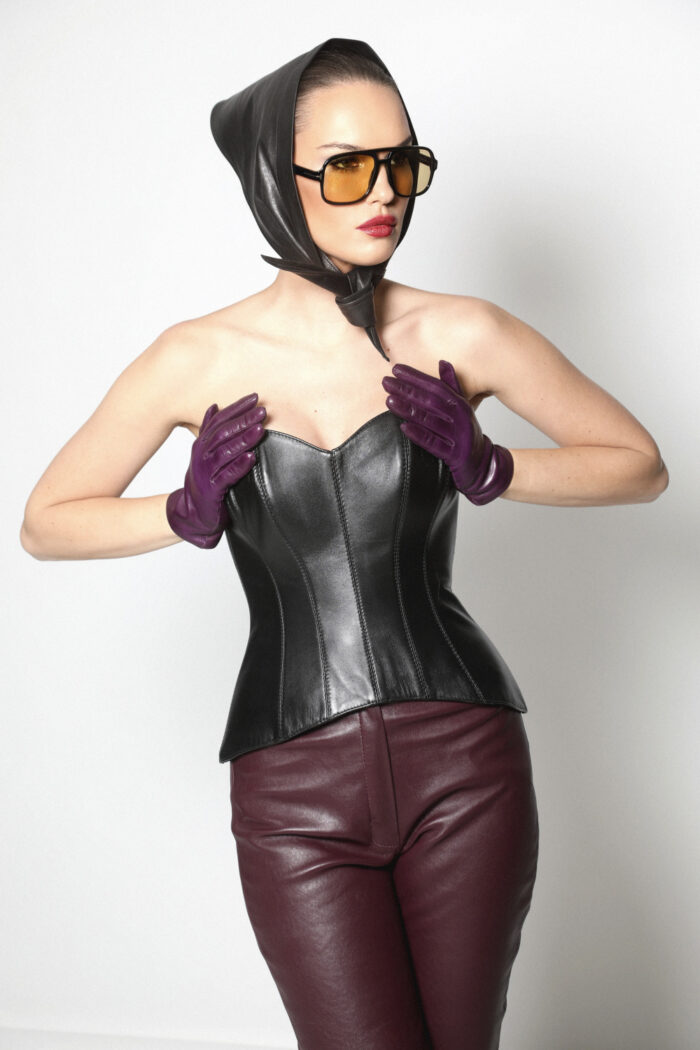 BLACK LEATHER CORSET - Image 3