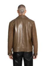 OLIVE SUEDE AND LEATHER JACKET - Image 2