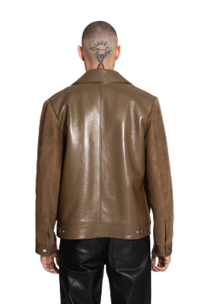 OLIVE SUEDE AND LEATHER JACKET - Image 2