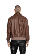 BROWN LEATHER BOMBER JACKET - Image 2