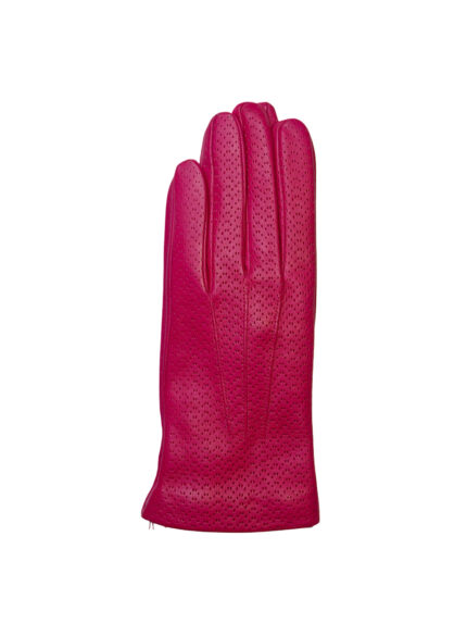 LEATHER GLOVES WITH WOOL LINING | Pink