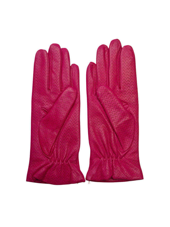 LEATHER GLOVES WITH WOOL LINING | Pink - Image 2