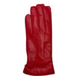 LEATHER GLOVES WITH WOOL LINING | Red