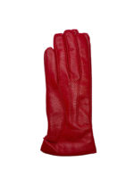 LEATHER GLOVES WITH WOOL LINING | Red