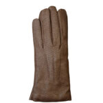 LEATHER GLOVES WITH WOOL LINING | Taupe
