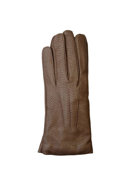 LEATHER GLOVES WITH WOOL LINING | Taupe