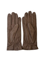 LEATHER GLOVES WITH WOOL LINING | Taupe - Image 2