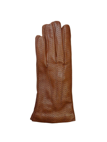 LEATHER GLOVES WITH WOOL LINING | Brown