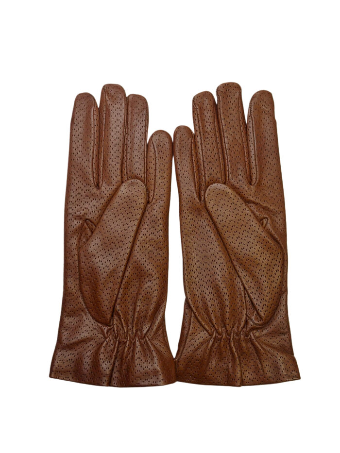 LEATHER GLOVES WITH WOOL LINING | Brown - Image 2