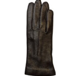 LEATHER GLOVES WITH WOOL LINING | Dark Brown