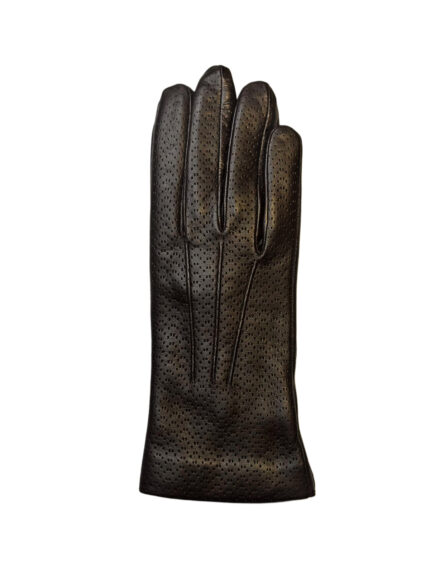 LEATHER GLOVES WITH WOOL LINING | Dark Brown