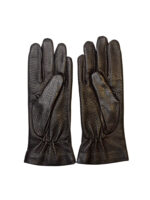 LEATHER GLOVES WITH WOOL LINING | Dark Brown - Image 2