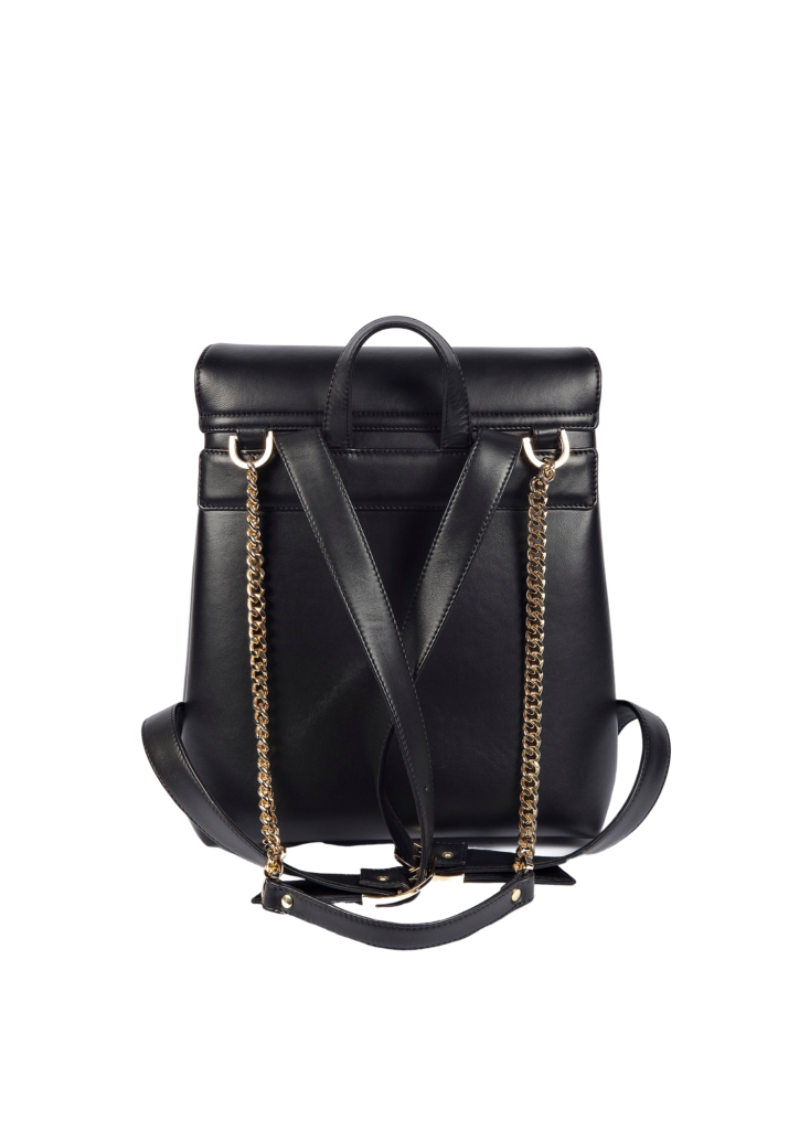 BLACK LEATHER SHOULDER STRAP BACKPACK MINI - Image 4
